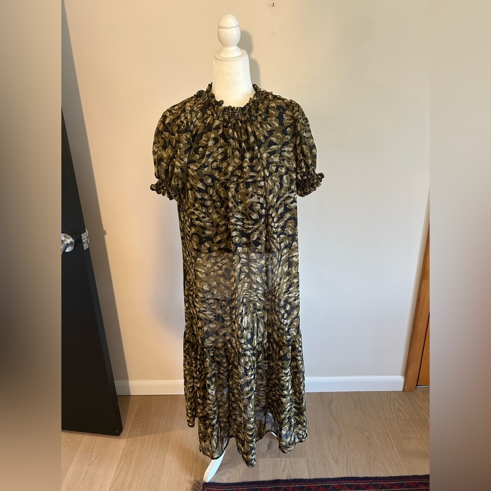 Black and green Patterned Dress by topshop in size 2